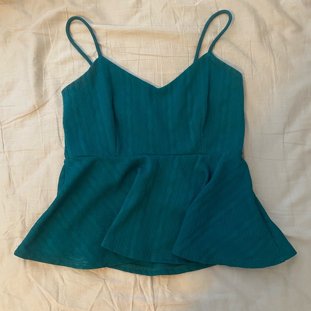 Charlotte Russe Emerald Green Peplum Tank